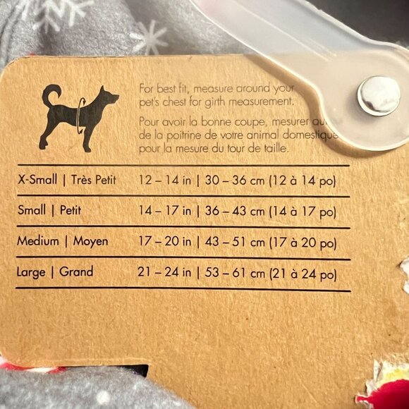 Pup Crew Dog Apparel Hooded Sweater Red Gray Size XS Santa Christmas Pom Pom - Picture 4 of 4